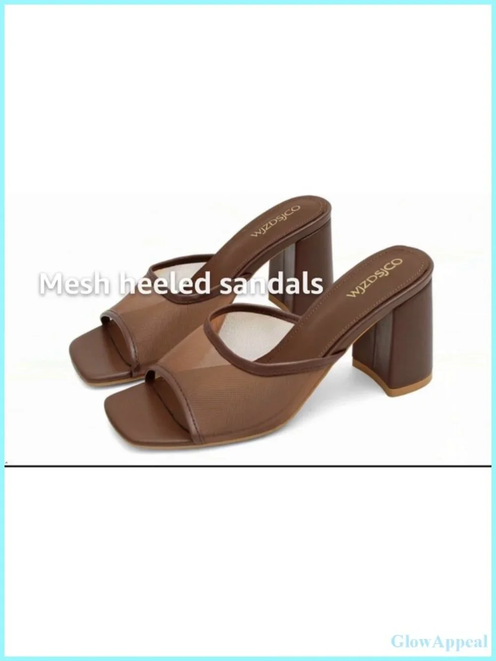 Women Mesh Mules Block Chunky Heel Square Open Toe Slip On Slide Sandals Dressy